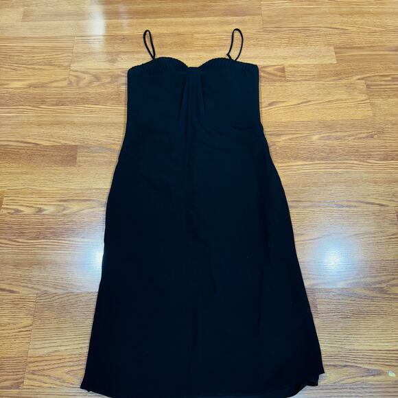 Brandon Maxwell cocktail party Black Silk Halter Bustier Sheath Dress 6 / small - Picture 10 of 15